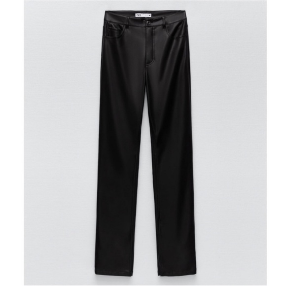 Zara Black Leather Pants - Picture 7 of 12